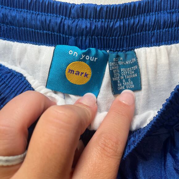 Vintage On Your Mark Women's Tracksuit Windbreaker Jacket & Pants Blue Medium - Picture 10 of 13